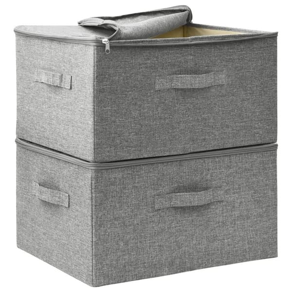 vidaXL opbevaringskasser 2 stk. 43x34x23 cm stof grå