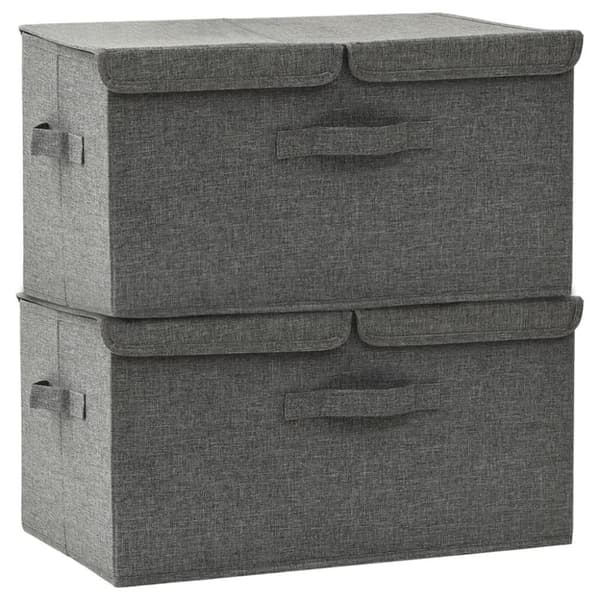 vidaXL opbevaringskasser 2 stk. 50x30x25 cm stof antracitgrå
