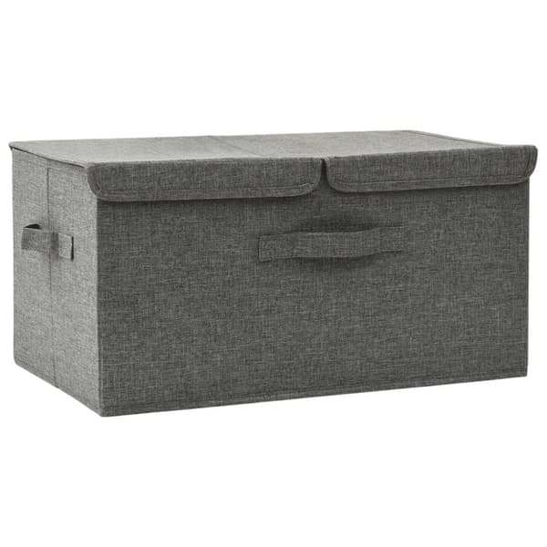 vidaXL opbevaringskasse 50x30x25 cm stof antracitgrå