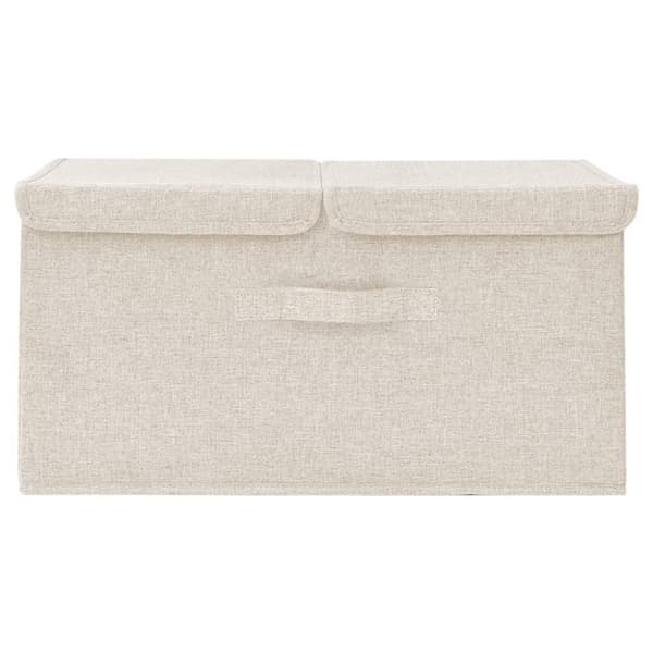 vidaXL Förvaringslåda tyg 50x30x25 cm gräddvit