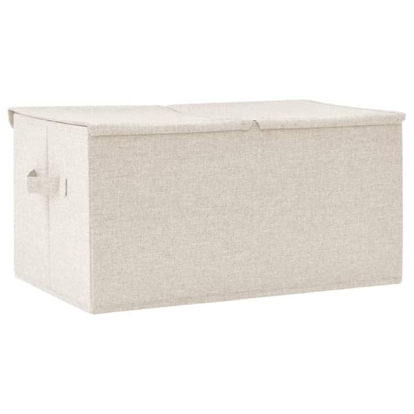 vidaXL Förvaringslåda tyg 50x30x25 cm gräddvit