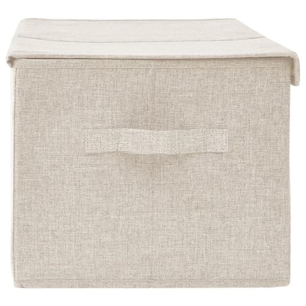 vidaXL Förvaringslåda tyg 50x30x25 cm gräddvit