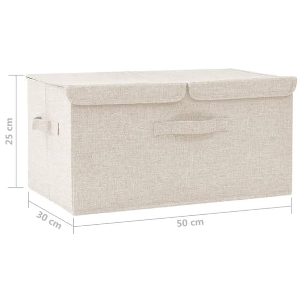 vidaXL Förvaringslåda tyg 50x30x25 cm gräddvit