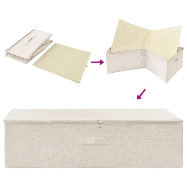 vidaXL opbevaringskasser 2 stk. 70x40x18 cm stof cremefarvet