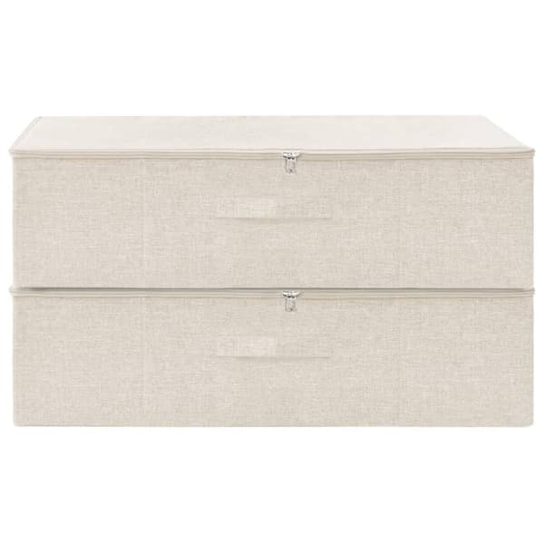vidaXL opbevaringskasser 2 stk. 70x40x18 cm stof cremefarvet