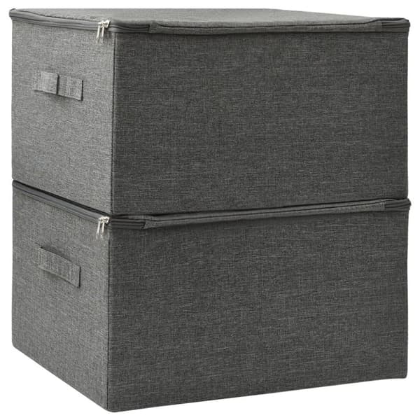 vidaXL Oppbevaringsbokser 2 stk stoff 43x34x23 cm antrasitt