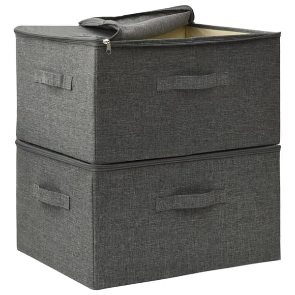 vidaXL Oppbevaringsbokser 2 stk stoff 43x34x23 cm antrasitt