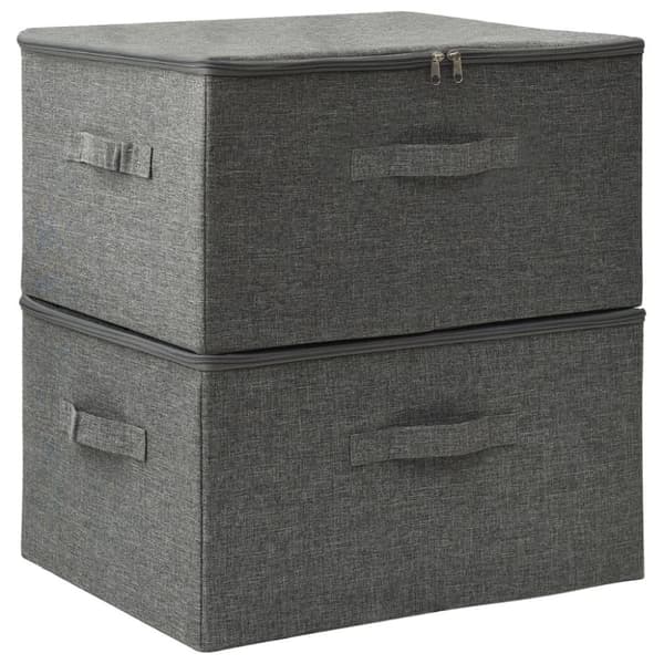vidaXL Oppbevaringsbokser 2 stk stoff 43x34x23 cm antrasitt