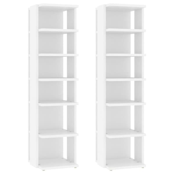 vidaXL skoreoler 2 stk. 25x27x102 cm spånplade hvid