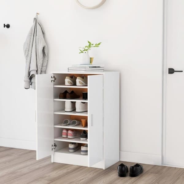 vidaXL skoskab 60x35x92 cm spånplade hvid