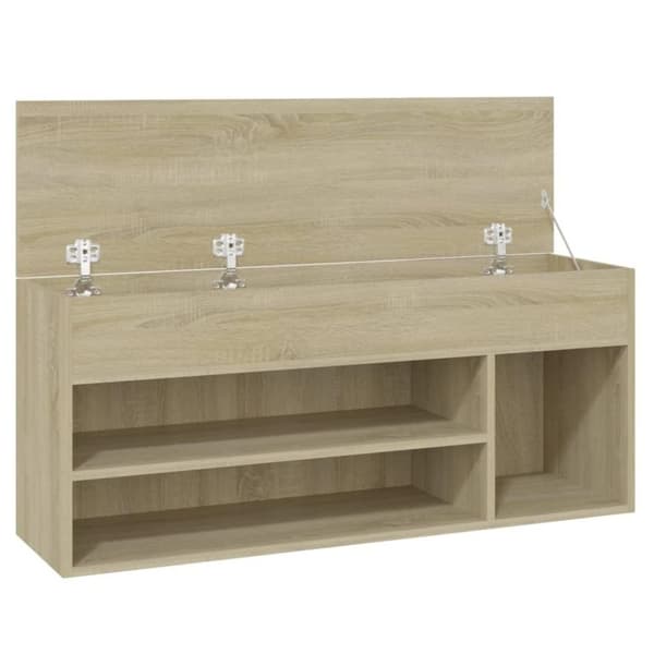 vidaXL skobænk 105x30x45 cm spånplade sonoma-eg