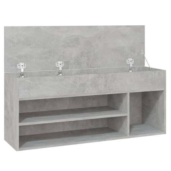 vidaXL Kenkien säilytyspenkki betoninharmaa 105x30x45 cm lastulevy