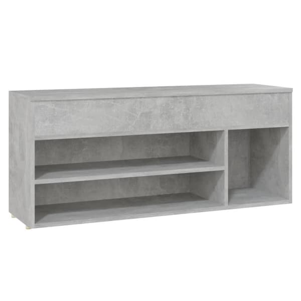 vidaXL Kenkien säilytyspenkki betoninharmaa 105x30x45 cm lastulevy