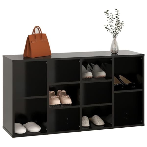 vidaXL Skobänk Svart 103x30x54,5 cm spånskiva