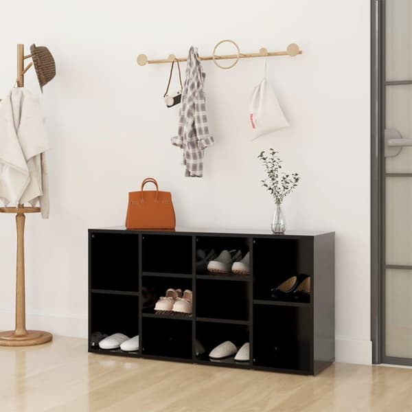 vidaXL Skobänk Svart 103x30x54,5 cm spånskiva