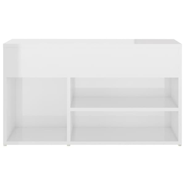 vidaXL Skobenk høyglans hvit 80x30x45 cm sponplater