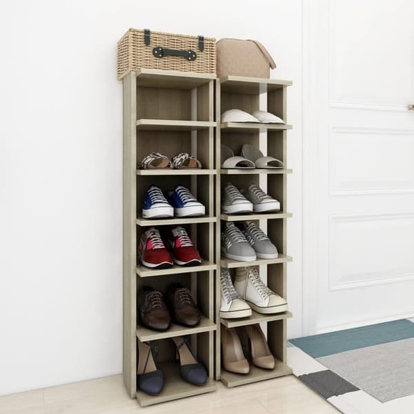 vidaXL Skoskap sonoma eik 2 stk 25x27x102 cm