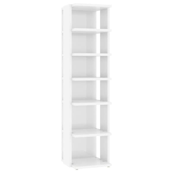 vidaXL skoreol 25x27x102 cm spånplade hvid højglans