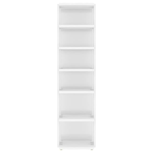 vidaXL Skoskap høyglans hvit 25x27x102 cm sponplate