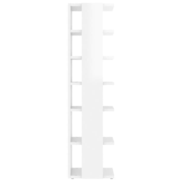 vidaXL Skoskap høyglans hvit 25x27x102 cm sponplate