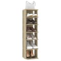 Miniatyrbilde 4 av 10: vidaXL Skoskap sonoma eik 25x27x102 cm sponplate