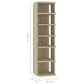 Miniatyrbilde 7 av 10: vidaXL Skoskap sonoma eik 25x27x102 cm sponplate