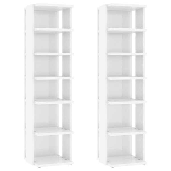 vidaXL skoreol 2 stk. 25x27x102 cm hvid højglans
