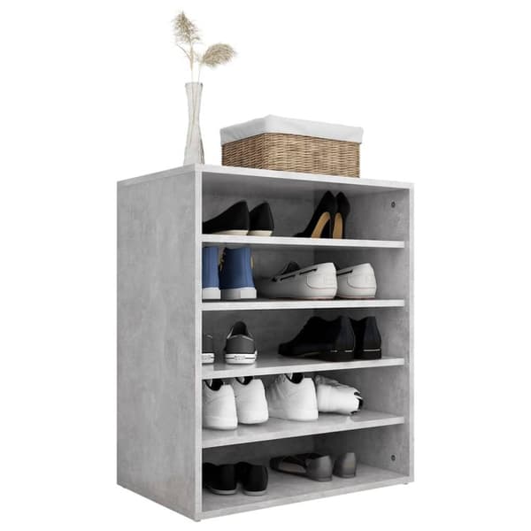 vidaXL skoskab 60x35x70 cm spånplade betongrå