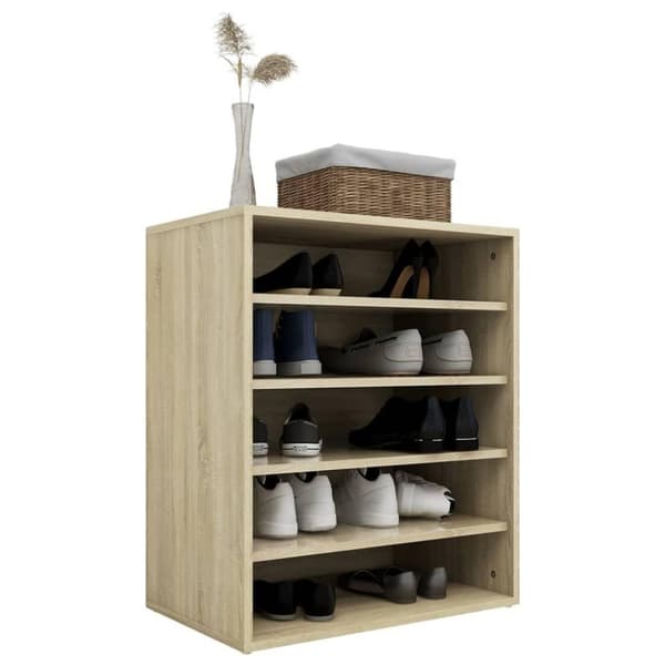 vidaXL Skoskap sonoma eik 60x35x70 cm sponplate