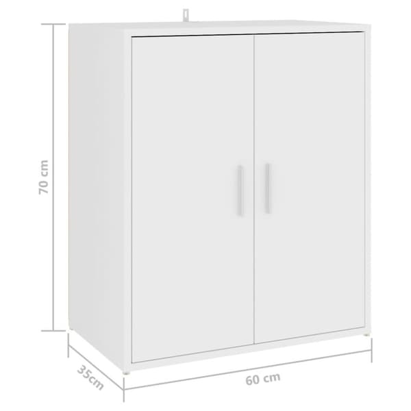 vidaXL Skoskap hvit 60x35x70 cm sponplate