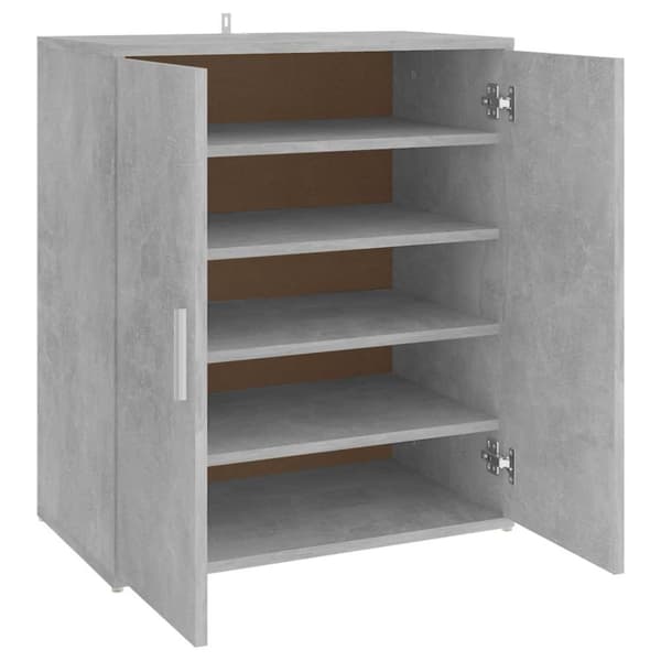 vidaXL Skoskap betonggrå 60x35x70 cm sponplate