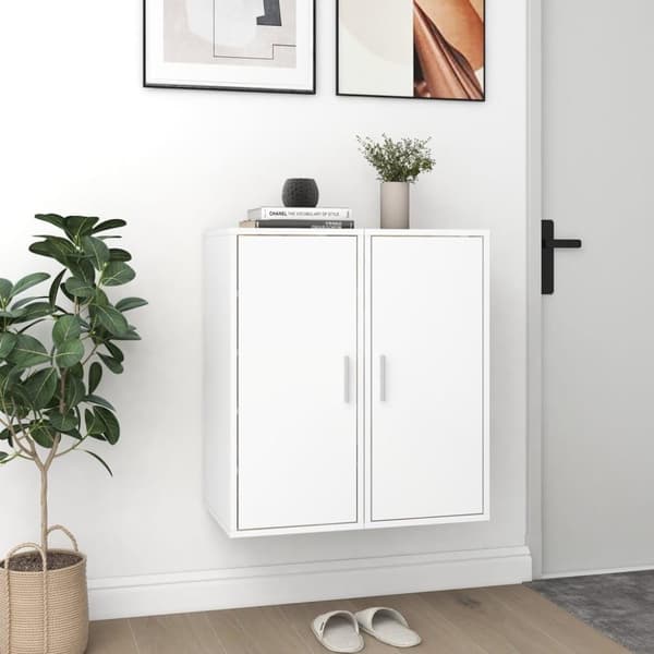 vidaXL Skoskap hvit 2 stk 32x35x70 cm sponplate