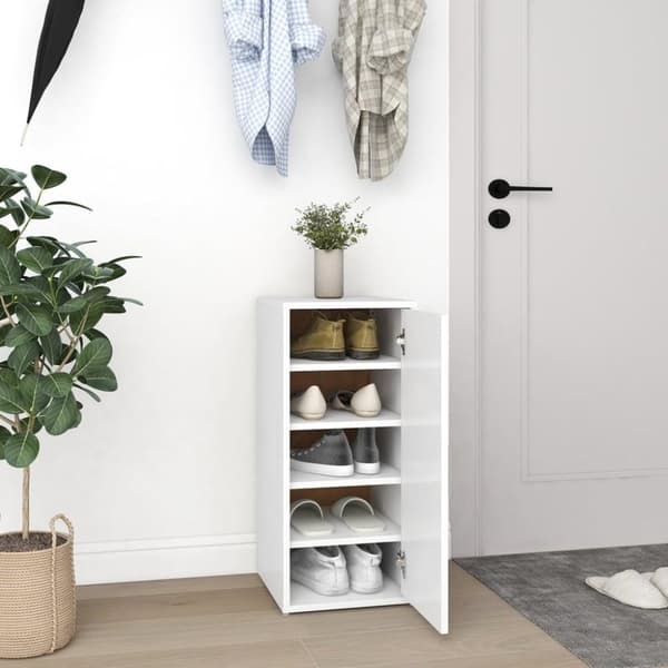 vidaXL Skoskap hvit 2 stk 32x35x70 cm sponplate