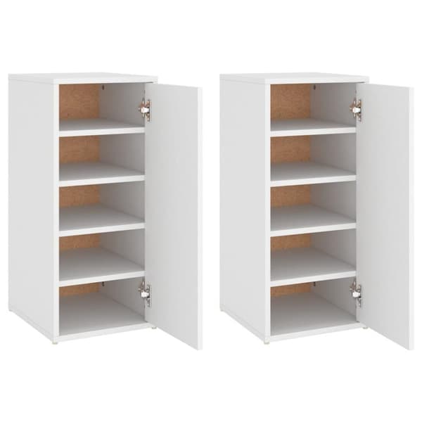 vidaXL Skoskap hvit 2 stk 32x35x70 cm sponplate