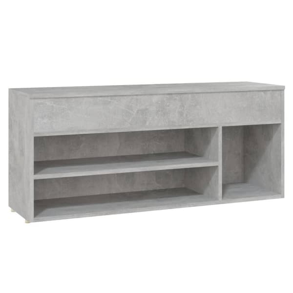 vidaXL Skobenk betonggrå 105x30x45 cm sponplater