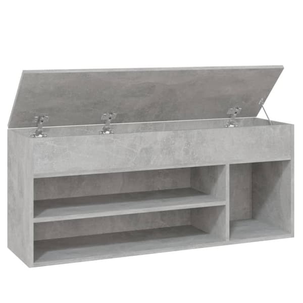 vidaXL Skobenk betonggrå 105x30x45 cm sponplater