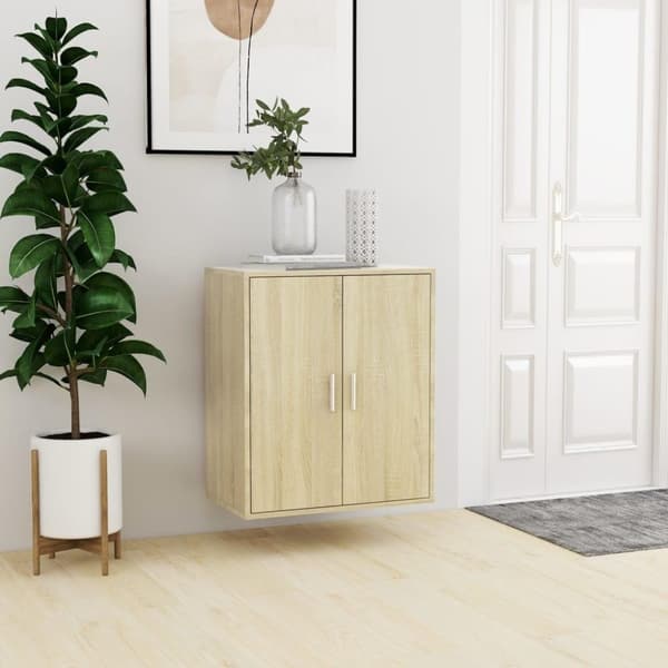 vidaXL Skoskap sonoma eik 60x35x70 cm sponplate