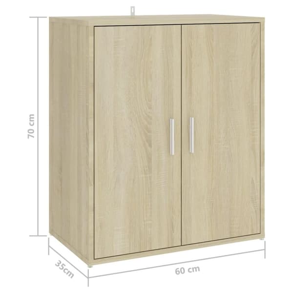 vidaXL Skoskap sonoma eik 60x35x70 cm sponplate