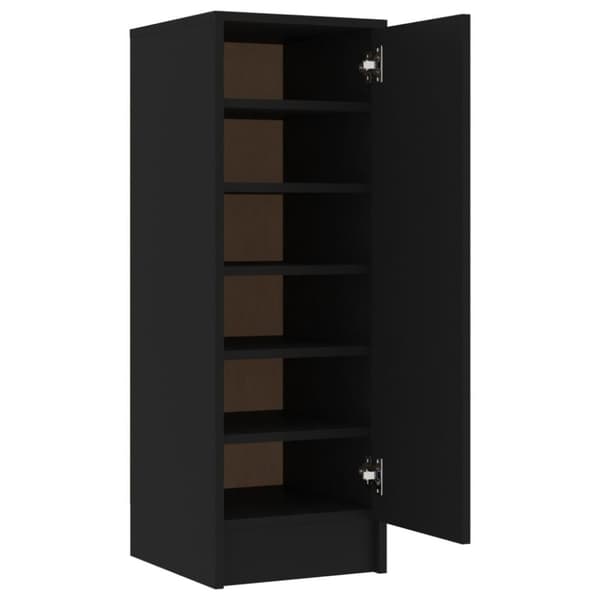 vidaXL Skoskap svart 32x35x92 cm sponplate