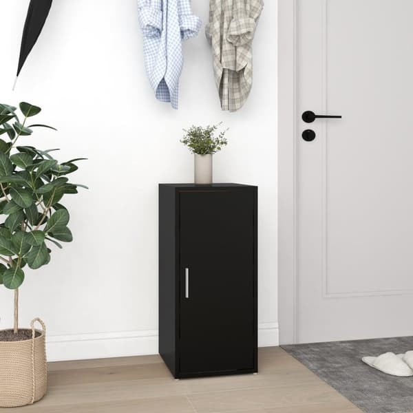 vidaXL Skoskap svart 2 stk 32x35x70 cm sponplate