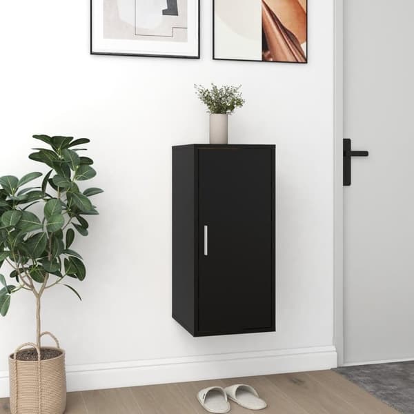 vidaXL Skoskap svart 2 stk 32x35x70 cm sponplate