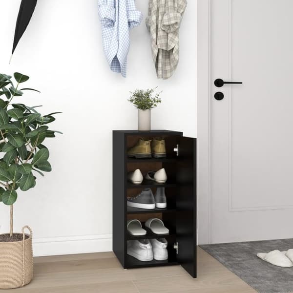 vidaXL Skoskap svart 2 stk 32x35x70 cm sponplate