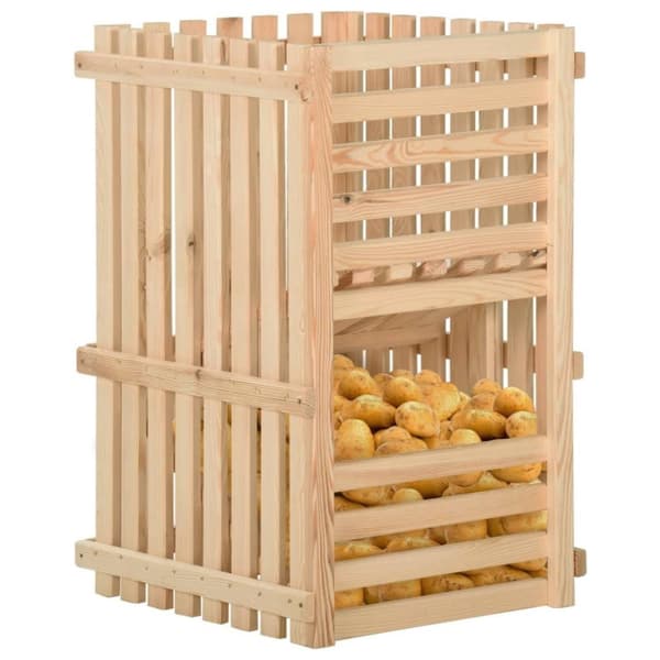 vidaXL kartoffelkasse 50x50x80 cm massivt fyrretræ