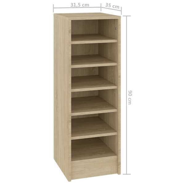 vidaXL skoreol 31,5x35x90 cm spånplade sonoma-eg