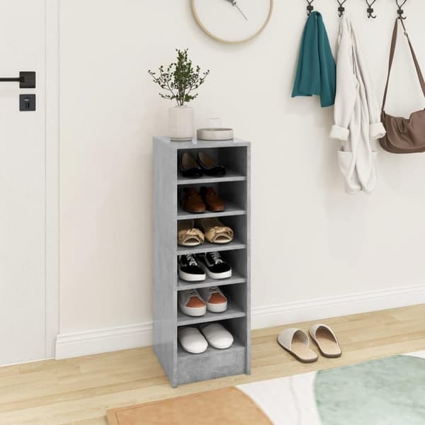 vidaXL skoskab 31,5x35x90 cm spånplade betongrå