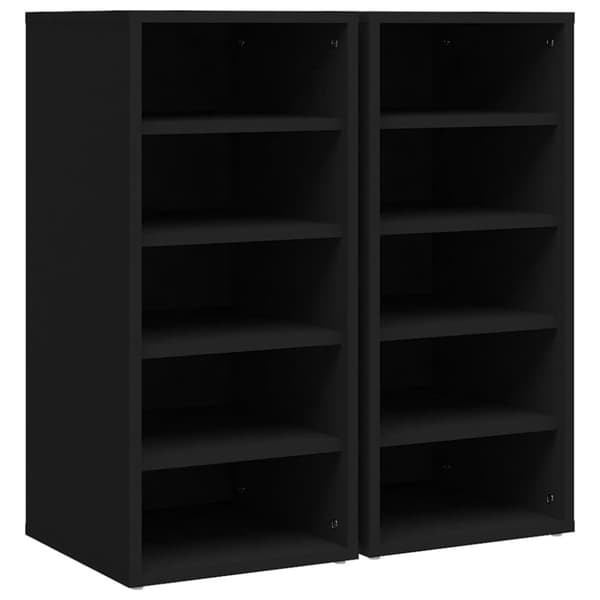 vidaXL Kenkäkaapit 2 kpl musta 31,5x35x70 cm lastulevy