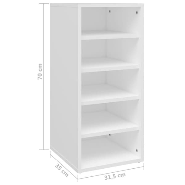 vidaXL Skoskap hvit 2 stk 31,5x35x70 cm sponplate