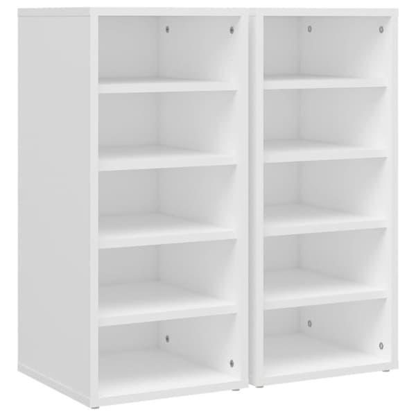 vidaXL Skoskap hvit 2 stk 31,5x35x70 cm sponplate