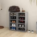 Miniatyrbilde 3 av 11: vidaXL Skoskap betonggrå 2 stk 31,5x35x70 cm sponplate