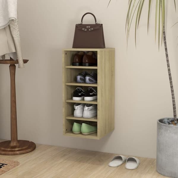 vidaXL Skoskap sonoma eik 31,5x35x70 cm sponplate